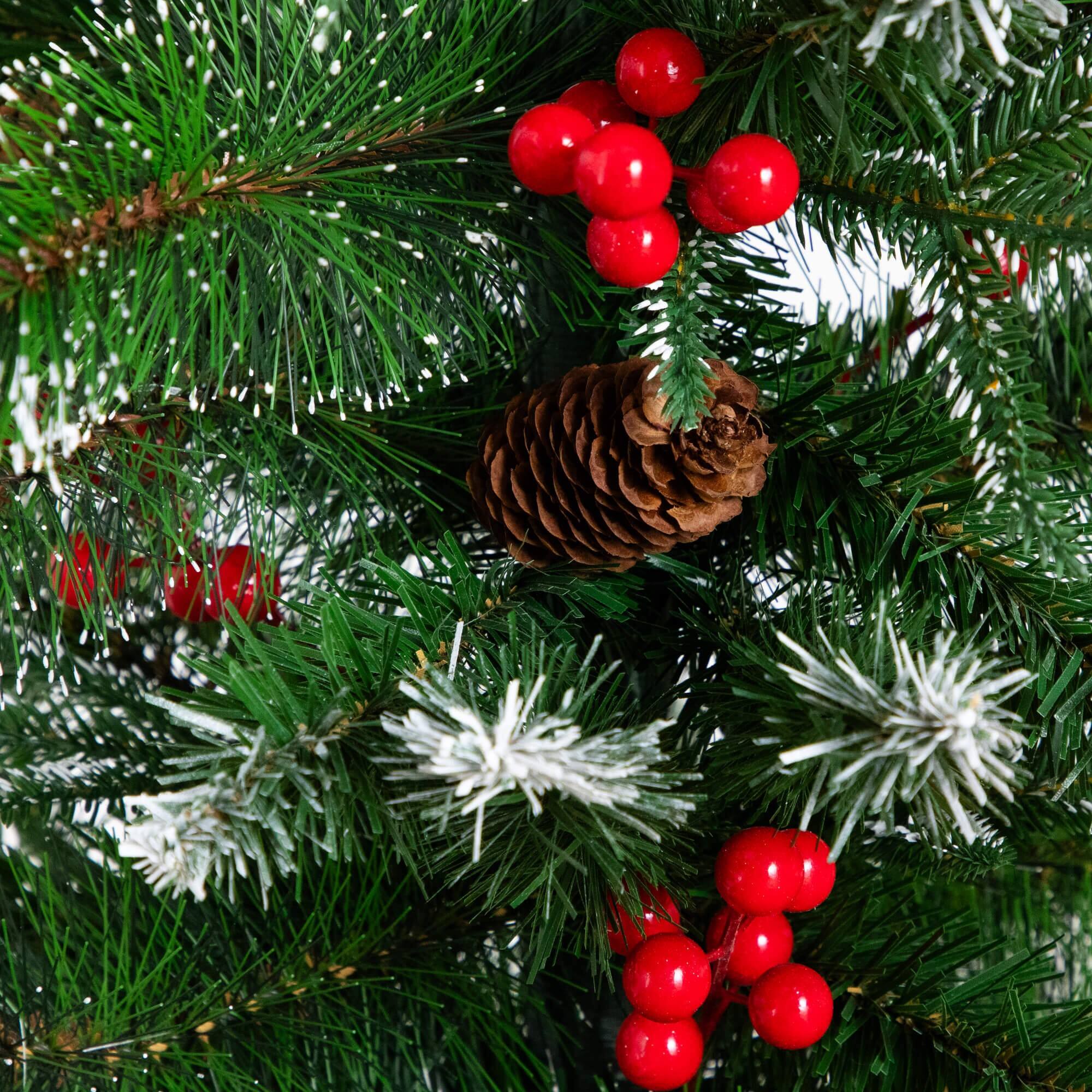 8ft. Holiday Green Pine Artificial Christmas Archway with Pinecones & Berries